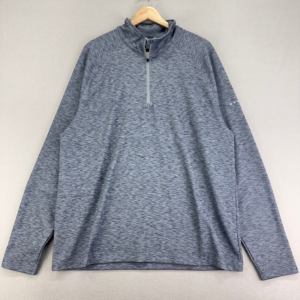 Dunning Golf Fleece Pullover Mens Large Grey Heather 1/4‎ Zip Performance Jacket